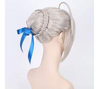 Anime Fate Stay night cosplay Wig hair Saber wig Fate Grand Order Gloden Synthetic Halloween party Cosplay wigs + wig cap One Size PL-013-3