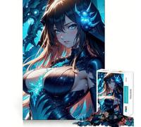 Anime Female Warrior 1000-piece Jigsaw Puzzles Brain Training Fun Tight Interlock No Gaps Bonding Activity for Loved Ones (38x52cm)
