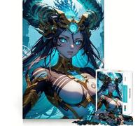 Anime Female Warrior 1000 Piece Jigsaw Puzzles for Teenagers Recall Fun Play Tight Interlock No Gaps Family Fun Night Activity (38x52cm)
