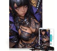 Anime Female Warrior 1000 Piece Jigsaw Puzzles Mind Challenge Toy High Precision Die Cut Amusing Challenge for Waiting Time (50x75cm)