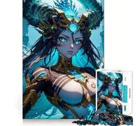 Anime Female Warrior 1000 Pieces Puzzles for Teenagers Mind Boost Fun High Accuracy Cutting Craft Calming Mental Break Activity (38x26cm)
