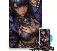 Anime Female Warrior Jigsaw Puzzle 1000 Piece Creative Skill Toy Clean Cut Sturdy Components Travel-friendly Brain Game Gift (38x26cm)