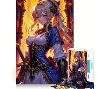 Anime Female Warrior Jigsaw Puzzles for Adults 1000 Think Boost Game Precise Interlock Structure Easy to Learn Family Enjoyment (38x52cm)