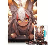 Anime Fennec Foxgirl Adults Puzzles 1000 Piece Jigsaws Recall Skill Fun High Precision Die Cut Easy to Learn Family Enjoyment (38x26cm)