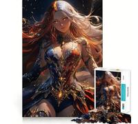 Anime Fire And Ice Sorceress 1000 Adult Pieces Jigsaw Puzzle Mind Challenge Toy Neat Cut Perfect Alignment Family Fun Night Activity (38x52cm)