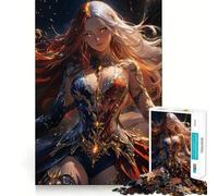 Anime Fire And Ice Sorceress 1000 Pieces Puzzles for Teenagers Mind Boost Fun High Accuracy Cutting Craft Calming Mental Break Activity (50x75cm)