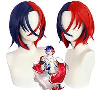 Anime Fire Emblem Engage Alear Cosplay Wig Short Straight Blue And Red Men Wigs Heat Resistant Game Male Headwear +Wig Cap