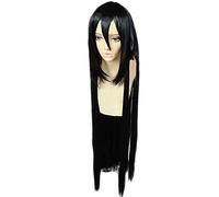 Anime Fire Force Joker Wigs 100cm Long Black Straight Heat Resistant Synthetic Hair Cosplay Wigs + Wig Cap