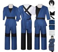 Anime Fire Force Shinmon Benimaru Cosplay Costume Outfit Shinra Kusakabe Role Play Uniform Complete Set Halloween Party Carnival Dress Up Suit with Wig for Men (Green, XL)