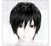 Anime Fire Force Shinra Kusakabe Cosplay Short Black Heat Resistant Synthetic Hair Wigs+Free Wig Cap