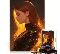 Anime Fire Queen 1000 Teenager Pieces Jigsaw Puzzle Logic Practice Quiet Fun Clean Edges Festive Gift (50x75cm)
