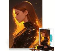 Anime Fire Queen Jigsaw Puzzles 1000 Piece for Adults Recall Fun Play Firm Fit Secure Assembly Family Fun Night Activity (50x75cm)