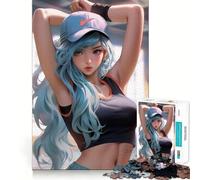 Anime Fitness Girl Jigsaw Puzzles for Adults 1000 Mind Boost Game Uniform Size Precise Pieces Travel-friendly Brain Game Gift (38x52cm)