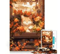 Anime Florist Cat Adults Puzzles 1000 Piece Jigsaws Recall Skill Fun High Precision Die Cut Easy to Learn Family Enjoyment (38x52cm)