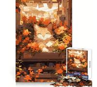 Anime Florist Cat Jigsaw for Teenagers 1000 Pieces Mind Exercise Soft Distraction Exact Cut (38x52cm)