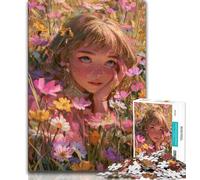 Anime Flower Girl 1000 Piece Jigsaw Puzzle for Adults And Teenagers,for Educational Game Challenge Toy for Is Ideal As A Gift for The Whole Family (50x75cm)