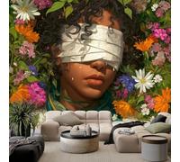 Anime Flower Sea Girl Photo Wallpaper 350 x 256 cm Non-Woven Premium Fleece Wall Mural, Multicolour Bedroom Dining Room Kitchen Living Room Decoration Poster