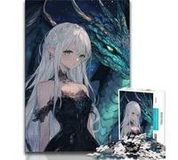 Anime Flying Dragon And Girl 1000 Pieces Jigsaw Puzzles for Adults And Teens,Help The Brain Exercise Addictive Toys to Cultivate Patience Great Gift (38x26cm)