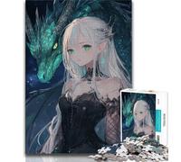 Anime Flying Dragon And Girl Jigsaws Puzzles 1000 Pieces for Adults Gifts,Family Game Stress Reliever Difficult Challenge Great Gifts And Toys (75x50cm)