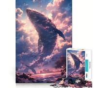 Anime Flying Whale Jigsaw 1000 Pieces Focus Building Toy Zero Gap Rewarding Activity for Rainy Days (38x52cm)