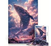 Anime Flying Whale Puzzle for Teenagers 1000 Pieces Brain Teasing Soothing Hobby Solid Lock Thoughtful Gift (50x75cm)