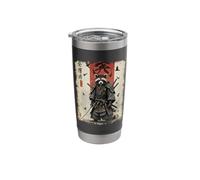 Anime for Men, Samurai Raccoon Graphic, Japanese Warrior Stainless Steel Insulated Tumbler