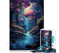Anime Forest River Jigsaw Puzzles 1000 Cognitive Skill Toy Smooth Burr Free Surface Relaxing Indoor Group Activity (50x75cm)