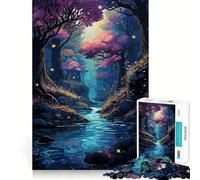 Anime Forest River Jigsaws for Adults1000 Pieces Brain Memory Game Fine Cut Premium Finishing Engaging Way to Pass Free Hours (38x26cm)