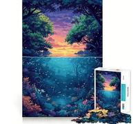 Anime Forest River Sunrise 1000 Piece Puzzle For Adults Mind Skill Play Laser Cut for Flawless Fit Rewarding Activity for Rainy Days (38x52cm)