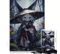 Anime Fox Character in Rainy Forest 1000 Pieces Jigsaws Adults Puzzles Gifts Think Training Unwind Easily Defined Edges Merry Gift (38x26cm)