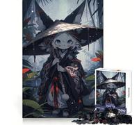 Anime Fox Character in Rainy Forest 1000 Teenager Pieces Jigsaw Puzzle Logic Practice Quiet Fun Clean Edges Festive Gift (50x75cm)
