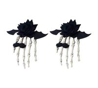 Anime Fox Ear Hair Clip with Skull Charm - Themed Party Accessories for Cosplay, Halloween, Costume Gatherings - Cute Hairpins for Women, Girls, Anime Fans