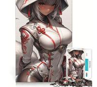 Anime Fox Girl in White An Jigsaw Puzzles for Adults 1000 Think Boost Game Precise Interlock Structure Easy to Learn Family Enjoyment (38x52cm)