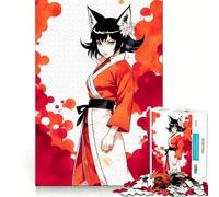 Anime Fox Girl Jigsaw 1000 Pieces for Teenagers Mind Boost Fun Zero Gap Captivating Leisure for Cozy Indoors (38x26cm)
