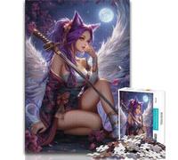 Anime Fox Girl Jigsaw Puzzles for Adults,for Educational Game Challenge Toy for Is Ideal As A Gift for The Whole Family 38x26cm