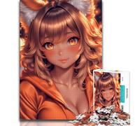Anime Fox Girl Jigsaw Puzzles for Teenagers 1000 Pieces,Challenging Game Gifts for Is Ideal As A Gift for The Whole Family 38x26cm