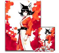 Anime Fox Girl JigsawPuzzle 1000 Pieces for Adults Puzzles for Adults Family Fun Activity Brain Challenge for Teenager 1000 PCS(75x50cm)
