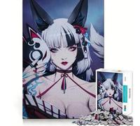 Anime Fox Girl with Mask Portrait Jigsaw for Adults1000 Pieces Brain Focus Game Precision Cut Smooth Edges Amusing Challenge for Waiting Time (50x75cm)