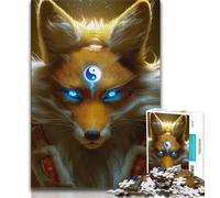 Anime Fox God 1000 Pieces Jigsaw Puzzle for Adults& Teens,Challenging Game And Family Play with Fully Interlocking Randomly Shaped Pieces 50x75cm