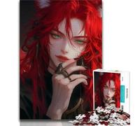 Anime Fox Mask Girl 1000 Piece Jigsaw Puzzles for Teenagers,Family Game Stress Reliever Difficult Challenge Secret Santa Gifts 38x26cm