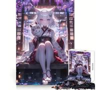 Anime Fox Wisteria Night 1000 Piece Jigsaws for Adults Puzzle Improve Memory Happy Idle Time Laser Cut Art Xmas Gift (38x26cm)