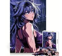 Anime Foxgirl in The Rain 1000 Piece Jigsaw Puzzle for Adults Logical Think Soft Distraction Seamless Lock Festive Present (50x75cm)