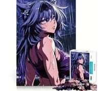 Anime Foxgirl in The Rain 1000 Pieces Puzzles for Teenagers Mind Boost Fun High Accuracy Cutting Craft Calming Mental Break Activity (50x75cm)