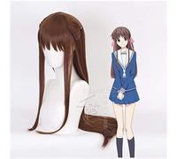 Anime FRUITS BASKET Tohru Cosplay Costume Wigs Long Straight Brown Synthetic Hair Wig + Wig Cap