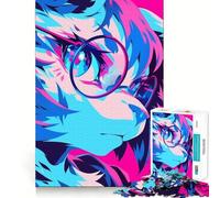 Anime Furry with Glasses Jigsaw for Adults 1000 Pieces Brain Memory Game Laser Cut for Flawless Fit Unique Gift for Stress Relief (38x52cm)