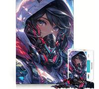 Anime Futuristic Cute Girl Jigsaw 1000 Pieces Memory Skill Fun Smooth Edge Perfect Interlock Fun-filled Way to Fill Empty Hours (50x75cm)
