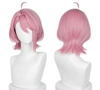 Anime Game Aira Shiratori Cosplay Wig Short Pink Shiratori Aira Wig with Bangs DAN DA DAN Cosplay Party Wig Halloween Costume Party Cosplay+Wig Hat