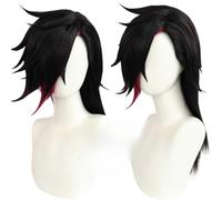 Anime Game Arcane Vi Cosplay Wig Outfit wigs Halloween Cosplay Costume +Wig Cap(Black,Vi cosplay wig)