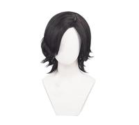 Anime Game Devil May Cry 5 Cosplay Wig, Black Short Wavy Hair for V, Role Play Halloween Party Props Accessories With Wig Cap