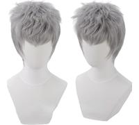 Anime Game Devil May Cry 5 Cosplay Wig, Silver Grey Short Hair for Nero, Role Play Halloween Props Accessories with Wig Cap